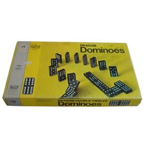 1970 Halsam Double Twelve Dominoes Milton Bradley #4133 Complete Vintage